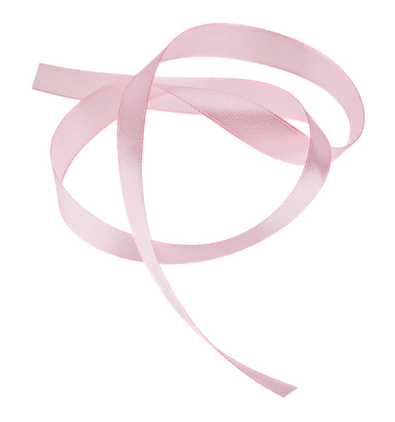 Różowa wstążka izolowana na białym tle - Zdjęcie, obraz