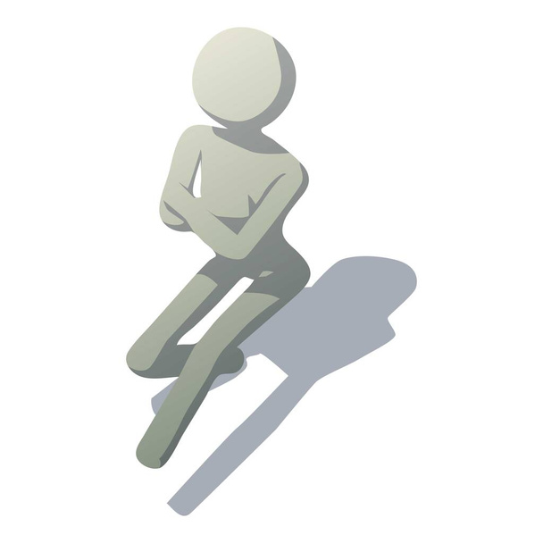 Stick homme icône expectative, style isométrique
 - Vecteur, image
