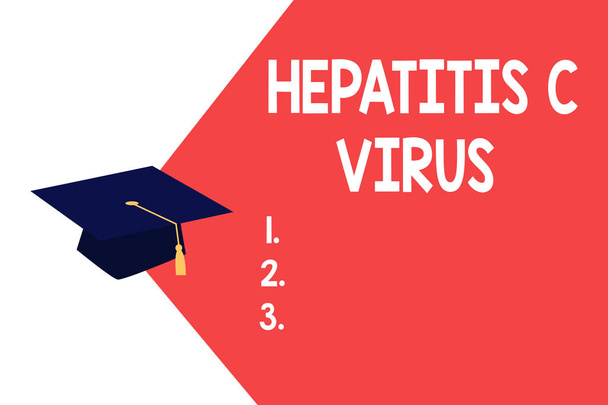 Text znamení ukazující hepatitidy C Virus. Konceptuální fotografie infekční agent, který způsobuje onemocnění virová hepatitida - Fotografie, Obrázek