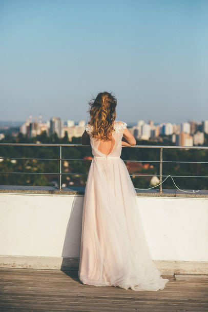 Full height standing bride in wedding dress - Fotó, kép