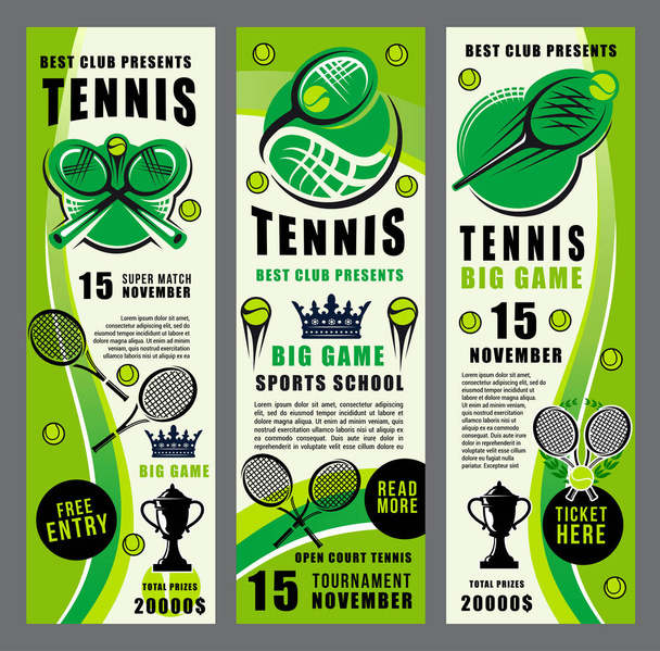 Bannières de trophée de raquette, balle et tennis
 - Vecteur, image