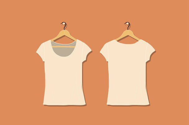 Female tshirt mockup white for your design - Vektör, Görsel
