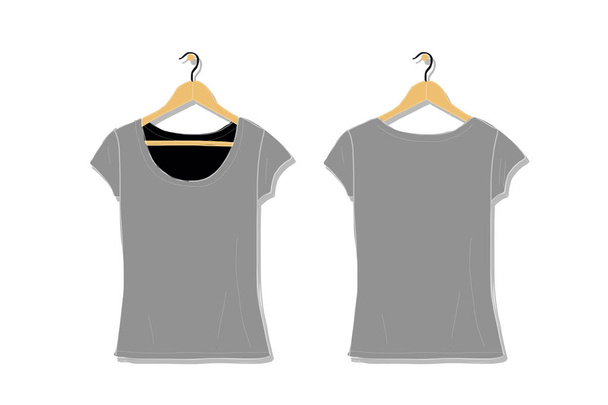 Γυναικείο μπλουζάκι mockup λευκό για το σχέδιό σας - Διάνυσμα, εικόνα