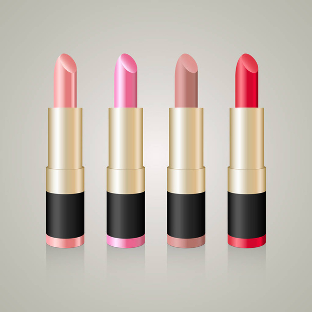 Set of color lipsticks - Vettoriali, immagini