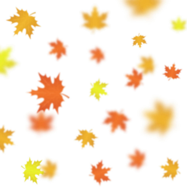 Vallende bladeren vector wazig geïsoleerd op witte achtergrond. - Vector, afbeelding
