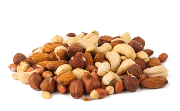 mixed nuts - hazelnuts, walnuts, almonds, pine nuts - Photo, Image