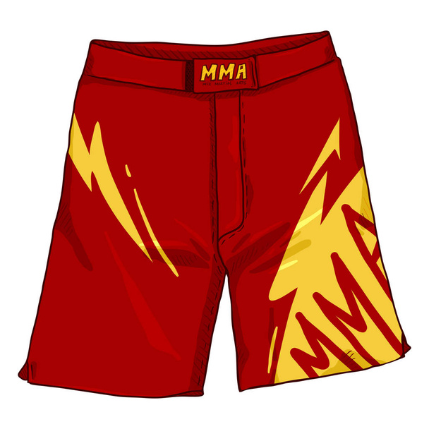 Vector Cartoon Red MMA Long Shorts - Vector, Image