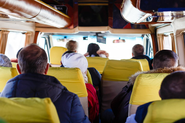 people in bus back view - Valokuva, kuva
