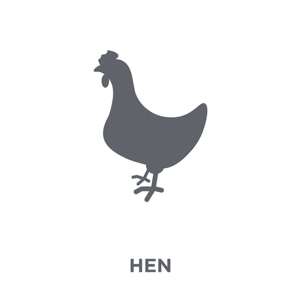 Hen icon. Hen design concept from Agriculture, Farming and Gardening collection. Simple element vector illustration on white background. - Vector, Image