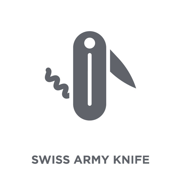 Icona del coltello svizzero. Concetto di design del coltello svizzero della collezione Army. Semplice elemento vettoriale illustrazione su sfondo bianco
. - Vettoriali, immagini