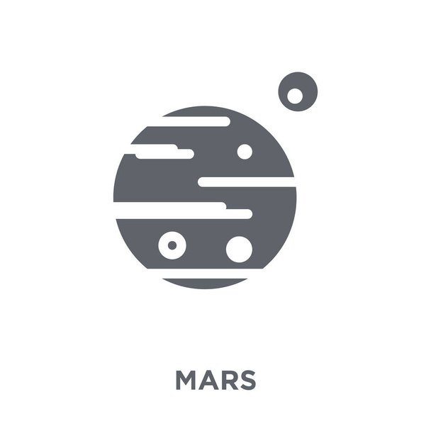 Icono de Marte. Concepto de diseño de Marte de la colección Astronomía. Ilustración simple del vector del elemento sobre fondo blanco
. - Vector, Imagen