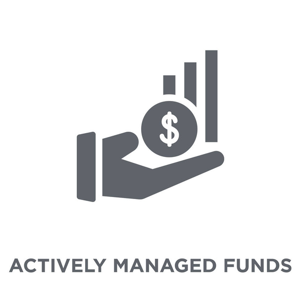 Actively managed funds icon. Actively managed funds design concept from Actively managed funds collection. Simple element vector illustration on white background. - Vector, Image