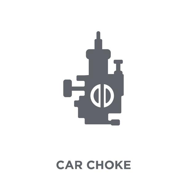 Auto erstickt Symbol. Car Choke Designkonzept aus der Autoteile-Sammlung. einfache Elementvektorabbildung auf weißem Hintergrund. - Vektor, Bild