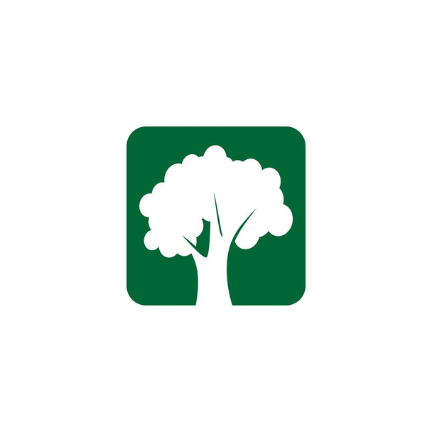 Kare Logo şablonu ağacında - Vektör, Görsel