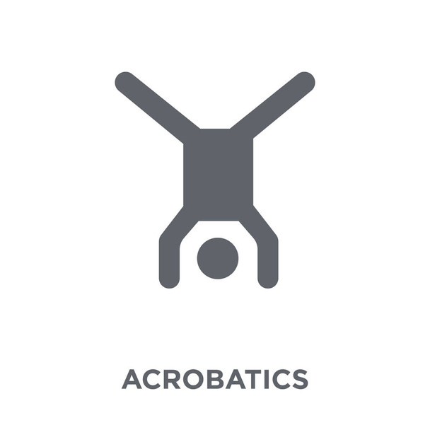 Akrobatika, egykerekű biciklik ikonra. Akrobatika, egykerekű biciklik koncepció cirkusz gyűjteményből. Egyszerű elem fehér háttér vektor illusztráció. - Vektor, kép