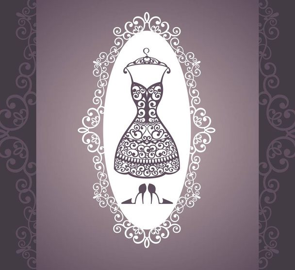 Vrouw jurk pictogram. Bruid - Vector, afbeelding