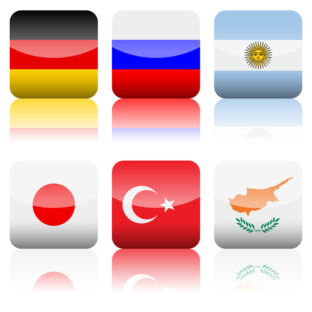 square national flags icon set 4 - ベクター画像