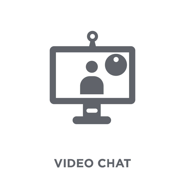 Video chat icon. Video chat design concept from Communication collection. Simple element vector illustration on white background. - Vector, Image
