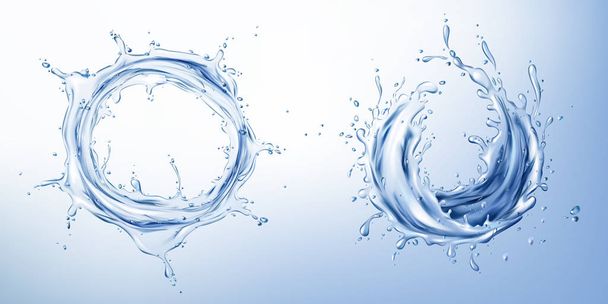 Vektori 3d realistinen asetettu sininen vesi roiskeet
 - Vektori, kuva