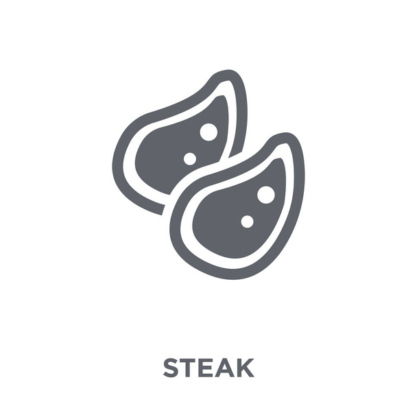 Steak ikonra. Steak étterem kollekciójának koncepció. Egyszerű elem fehér háttér vektor illusztráció. - Vektor, kép
