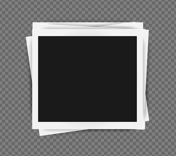 Square frame template with shadows isolated on transparent background. Vector illustration - Vector, Image