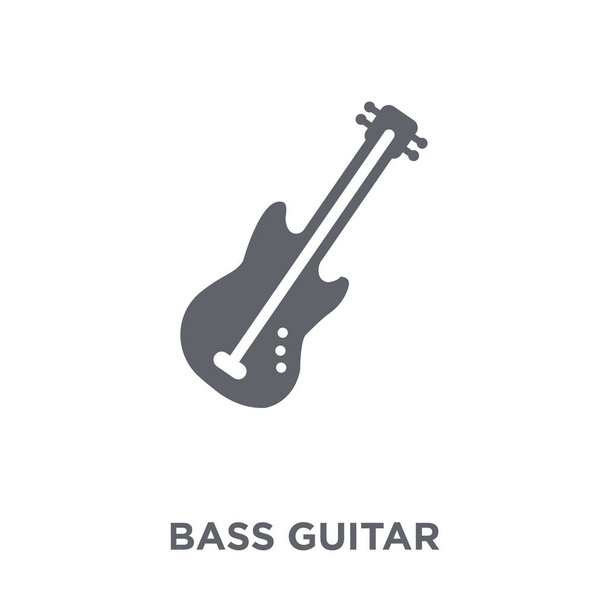 Bass-Ikone. Bassgitarren-Designkonzept aus der Musiksammlung. einfache Elementvektorabbildung auf weißem Hintergrund. - Vektor, Bild