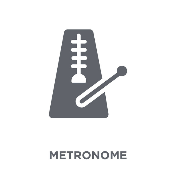 メトロノームのアイコン。メトロノームの音楽コレクションからのデザイン コンセプト。白い背景の上の単純な要素ベクトル図. - ベクター画像