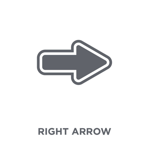 Right arrow icon. Right arrow design concept from  collection. Simple element vector illustration on white background. - Vector, Image