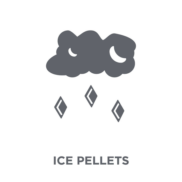 氷ペレット アイコン。天気コレクションから氷ペレット デザイン コンセプト。白い背景の上の単純な要素ベクトル図. - ベクター画像