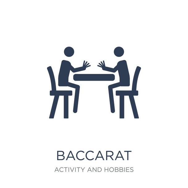 Baccarat pictogram. Trendy platte vector Baccarat pictogram op witte achtergrond van activiteit en hobby's collectie, vectorillustratie kan worden gebruikt voor web en mobiel, eps10 - Vector, afbeelding