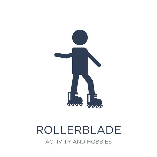 Rollerblade ikona. Płaskie wektor Rollerblade ikona na białym tle z kolekcji aktywności i hobby, ilustracji wektorowych można użyć dla sieci web i mobile, eps10 - Wektor, obraz