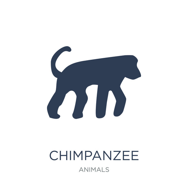 χιμπατζής εικονίδιο. Μοντέρνα επίπεδη διάνυσμα χιμπατζής εικονίδιο στο λευκό φόντο από τη συλλογή ζώων, εικονογράφηση φορέα μπορεί να χρησιμοποιηθεί για web και mobile, eps10 - Διάνυσμα, εικόνα