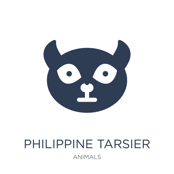 Icono de tarsier filipino. Icono de tarsier filipino de vector plano de moda sobre fondo blanco de la colección de animales, ilustración de vectores se puede utilizar para la web y móvil, eps10
 - Vector, imagen