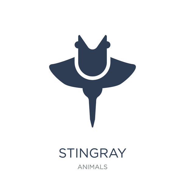 Stingray simgesi. Trendy düz vektör Stingray simge vektör çizim hayvanlar koleksiyonundan beyaz arka plan üzerinde kullanım için web ve mobil, eps10 olabilir - Vektör, Görsel