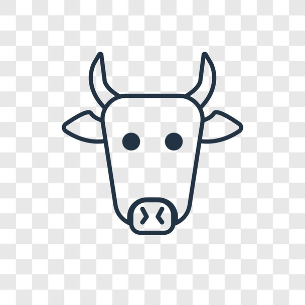 トレンディなデザイン スタイルの牛アイコン。牛アイコンが透明な背景に分離されました。牛のベクター アイコン シンプルとモダンなフラット web サイト、モバイル、ロゴ、アプリの Ui 記号。牛アイコン ベクトル図、Eps10. - ベクター画像