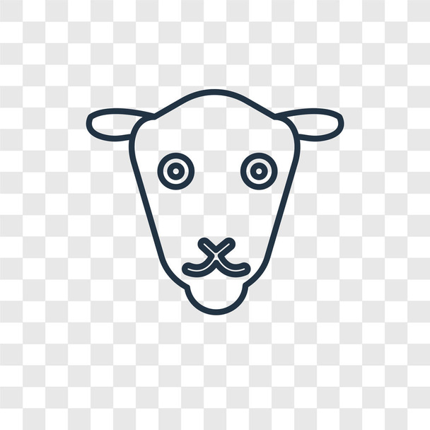 female sheep icon in trendy design style. female sheep icon isolated on transparent background. female sheep vector icon simple and modern flat symbol for web site, mobile, logo, app, UI. female sheep icon vector illustration, EPS10. - Vector, Image