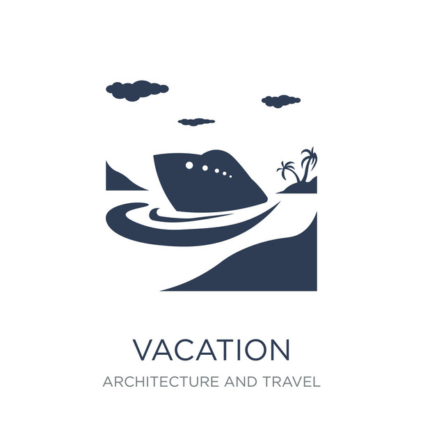 Icono de vacaciones. Vector plano de moda Icono de vacaciones sobre fondo blanco de la colección Arquitectura y Viajes, ilustración vectorial puede ser utilizado para web y móvil, eps10
 - Vector, imagen