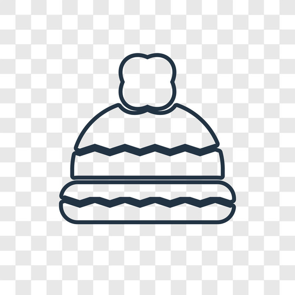 winter hat icon in trendy design style. winter hat icon isolated on transparent background. winter hat vector icon simple and modern flat symbol for web site, mobile, logo, app, UI. winter hat icon vector illustration, EPS10. - Vector, Image