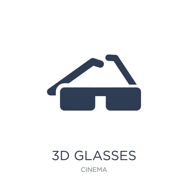 3D okulary ikona. Płaskie wektor 3d okulary ikona na białym tle z kolekcji kino, ilustracja wektorowa może być użyty dla sieci web i mobile, eps10 - Wektor, obraz
