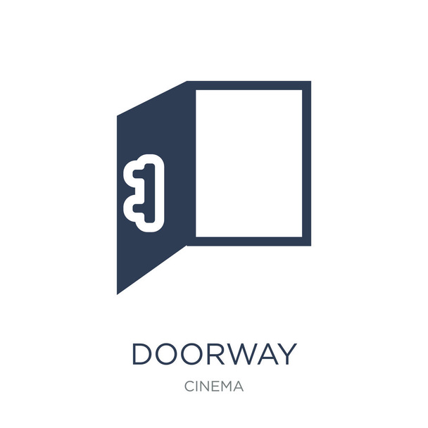 Het pictogram van de deuropening. Trendy platte vector deuropening pictogram op witte achtergrond uit Cinema collectie, vectorillustratie kan worden gebruikt voor web en mobiel, eps10 - Vector, afbeelding