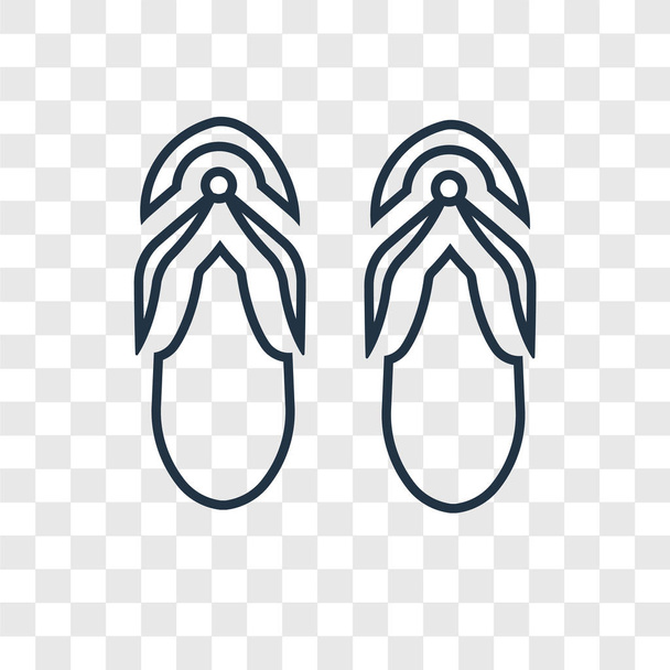flip flops icon in trendy design style. flip flops icon isolated on transparent background. flip flops vector icon simple and modern flat symbol for web site, mobile, logo, app, UI. flip flops icon vector illustration, EPS10. - Vector, Image