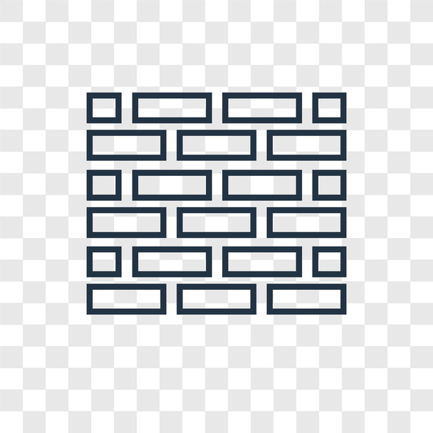 brick wall icon in trendy design style. brick wall icon isolated on transparent background. brick wall vector icon simple and modern flat symbol for web site, mobile, logo, app, UI. brick wall icon vector illustration, EPS10. - Vector, Image
