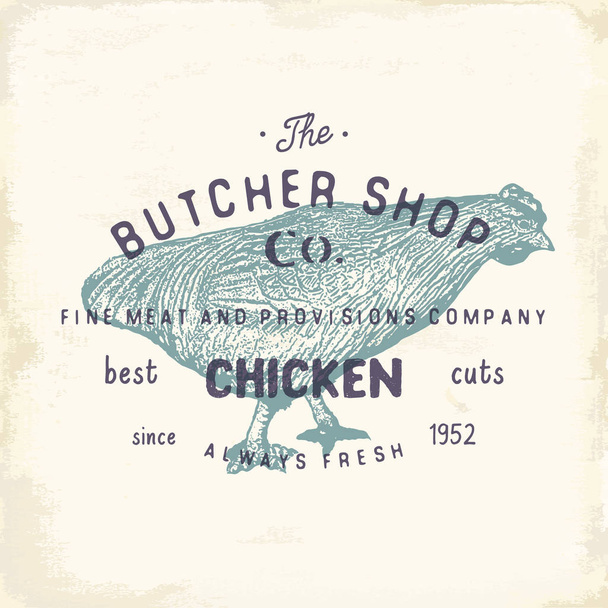 Butcher Shop emblema do vintage, modelo de logotipo de talho
  - Vetor, Imagem