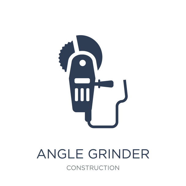Angle grinder-symbool. Trendy platte vector Angle grinder pictogram op witte achtergrond uit bouw collectie, vectorillustratie kunnen gebruiken voor web en mobiel, eps10 - Vector, afbeelding
