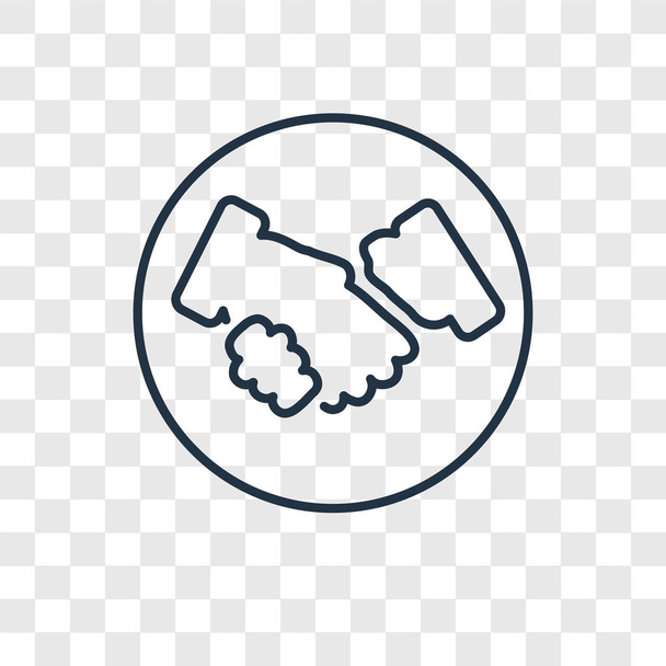 hand shake icon in trendy design style. hand shake icon isolated on transparent background. hand shake vector icon simple and modern flat symbol for web site, mobile, logo, app, UI. hand shake icon vector illustration, EPS10. - Vector, Image