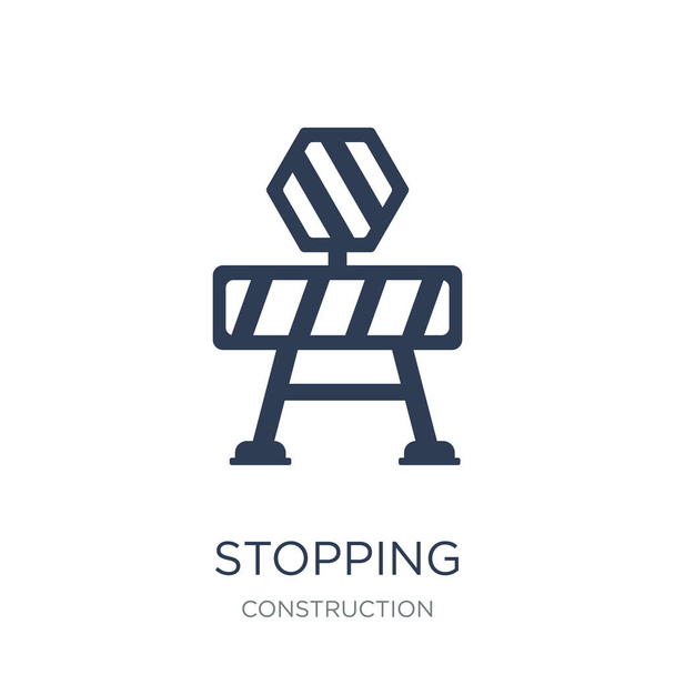 Stopping icon. Trendy flat vector Stopping icon on white background from Construction collection, vector illustration can be use for web and mobile, eps10 - Vector, Image