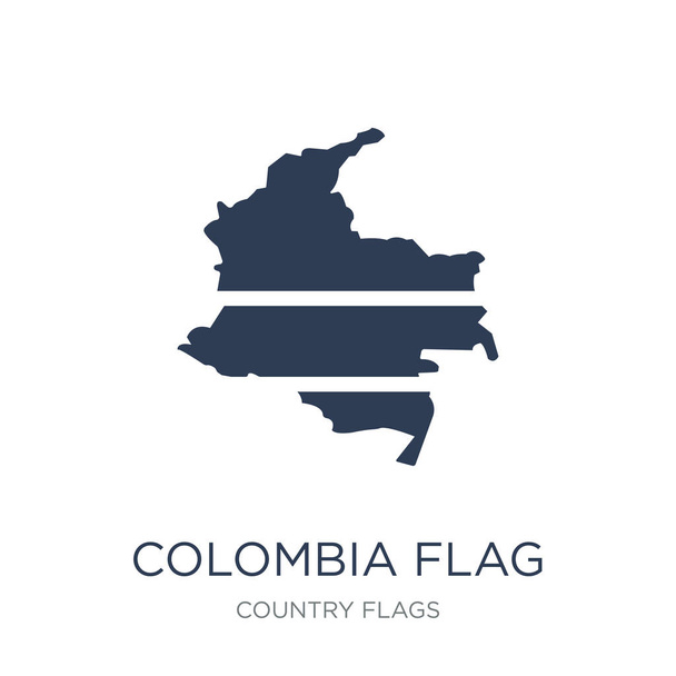 Colombia flag icon. Trendy flat vector Colombia flag icon on white background from Country Flags collection, vector illustration can be use for web and mobile, eps10 - Vector, Image