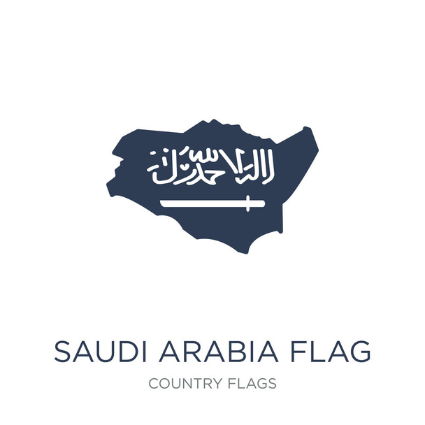 Szaúd-Arábia zászló ikonra. Trendi lapos vektor Szaúd-Arábia zászló ikonra a fehér háttér előtt az ország zászlók gyűjtemény, vektoros illusztráció lehet használni a web és mobil, eps10 - Vektor, kép