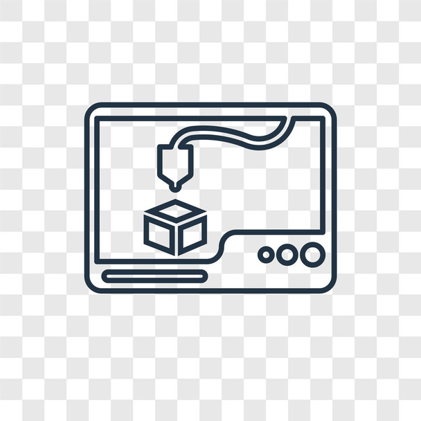 3D-Drucker-Symbol im trendigen Design-Stil. 3D-Druckersymbol isoliert auf transparentem Hintergrund. 3D-Drucker Vektor-Symbol einfach und modern flaches Symbol für Website, Handy, Logo, App, ui. 3D-Drucker-Icon-Vektor-Illustration, eps10. - Vektor, Bild