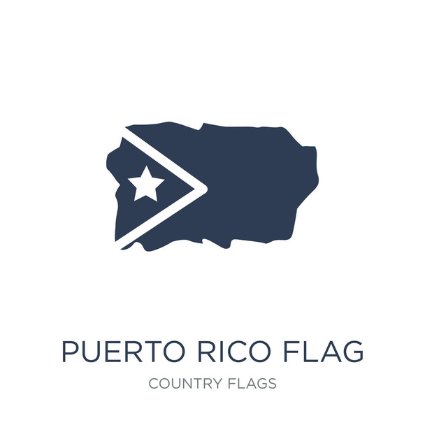 Puerto Rico ikonę flagi. Płaskie wektor Puerto Rico flaga ikona na białym tle z kolekcji flagi kraju, ilustracja wektorowa może być użyty dla sieci web i mobile, eps10 - Wektor, obraz